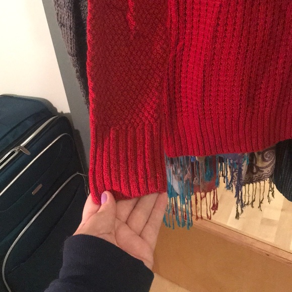 Red Open Back Sweater - Picture 2 of 6